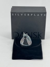 Dansk Silverplate Barnyard Cat In Original Box