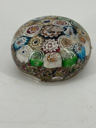 Vintage Millefiori Paperweight, Has Chips