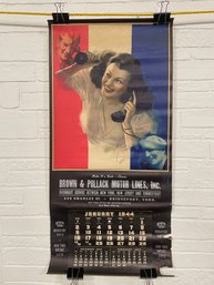 1944 Brown Pollack Motor Lines Advertising Calendar