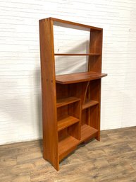 Cherry Mission Style Bookcase With Good Work Surface