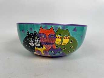 Vintage Laurel Burch Large Cat Ceramic Bowl