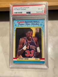 1988 Fleer Sticker Patrick Ewing PSA 6