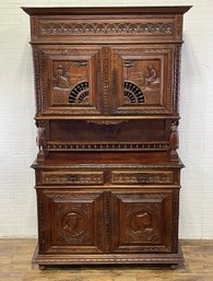 Heavily Carved Ornate European Hutch