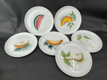 8 Salad Plates - Hand Made & Painted Fruit From ITALY