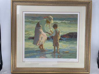 Mother And Child Framed Serigraph Numbered With COA