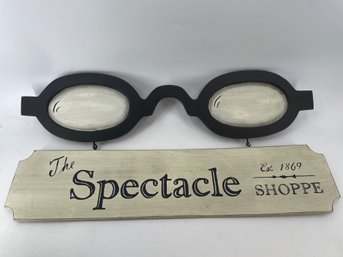 The Spectacle Shop - Kitsch Wooden Trade Sign - Reproduction
