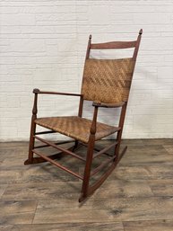Antique Shaker Style Maple Ladder Back Rocking Chair