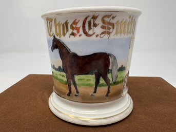 Antique Limoges Occupational Shaving Mug Equine Horse Veterinary