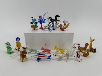 Collection Of Hand Blown Glass Animals Figurines
