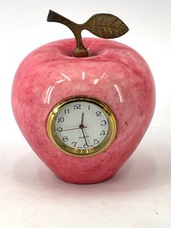 Vintage Marble Apple Clock Paperweight