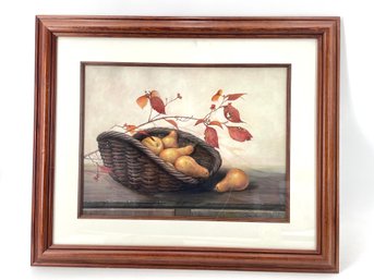 Framed Print Basket Of Pears
