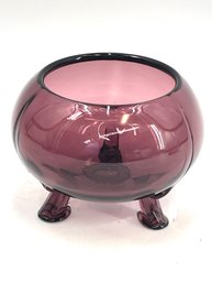 Vintage Viking Glass Co. Amethyst Flower Bowl