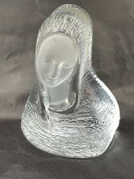 Vintage Viking Glass Madonna Paperweight