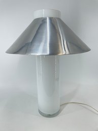 1960s Paul Mayen Crystal Table Lamp With Chrome Shade