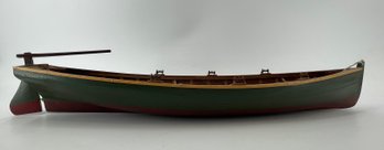 Classic Scale Model Six-oar Wooden Rowing Boat - With Detachable Rudder