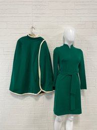 1960s Womens Emerald Wool Two Piece - See Measurements