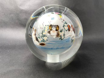 Chinese Reverse Painted Crystal Globe