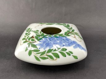 Hand Painted Pottery Floral Frog