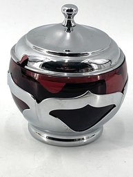 Farber Brothers Krome Kraft Amethyst Glass Sugar Bowl