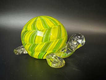 Art Glass Sea Turtle Handblown Paper Weight