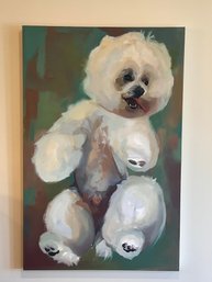 Oil On Canvas Dog Portrait - Unsigned