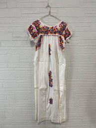 Vintage 1970s Oaxacan Embroidered Kaftan Dress