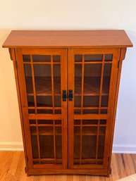 Mission Style Bookcase With Glass Doors