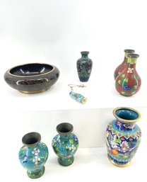 Collection Of Chinese Cloisonn Enamel Vessels