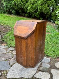 Early Wooden Hinged Lid Coffee Bin