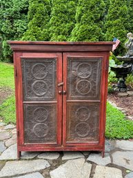 Early American Punched Tin Pie Safe, Great Wear To Surface!
