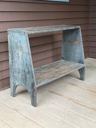 American Country Bucket Bench In Old Blue Paint
