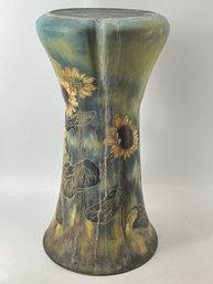 Antique Bonn Pottery Jardinire Stand Hand Painted And Signed