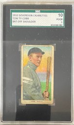 1910 T206 Ty Cobb Bat Off Shoulder SGC 1 Sovereign Back