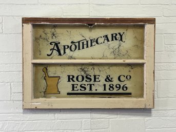 Reverse Painted Apothecary Window