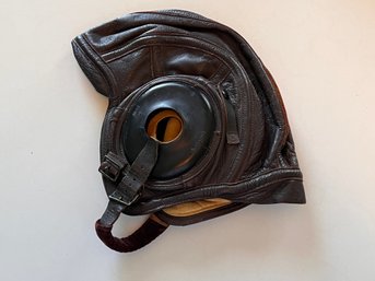 Original US WWII US Navy Leather Flight Cap Helmet