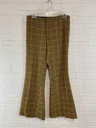 1970s Wool Plaid Bell Bottom Pants