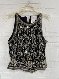 Papell Boutique Beaded Blouse Size L