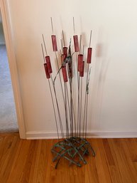 Kinetic Cattail Copper Sculpture