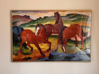 Framed Print Of Franz Marc, Grazing Horses IV (The Red Horses)