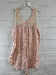 Pink Silk Nightgown Lace Trim