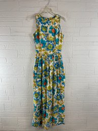 Vintage Floral Sleeveless Dress