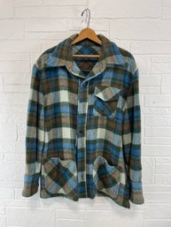 Men's Heavy Wool Plaid Shirt Coat