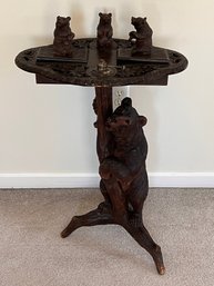 Swiss Carved Black Forest Smoking Stand