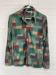 Vintage Poly Print Shirt By 'sir ...for Her'
