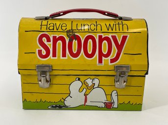 Vintage Snoopy Dog House Metal Lunch Box, NO Thermos