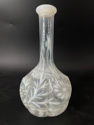 Fenton Daisy & Fern Pattern Opalescent Glass Barber Bottle