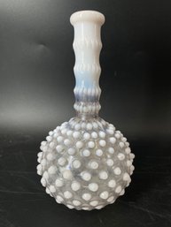 Vintage Fenton White Moonstone Hobnail Glass Barber Bottle