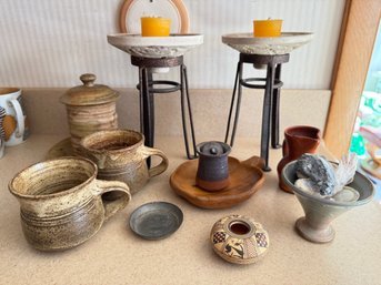 Collection Of Vintage Pottery And Home Decor