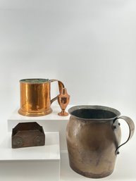 Antique Copper Kitchen And Household Items