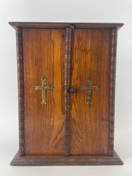 Antique Catholic Last Rites Viaticum Cabinet